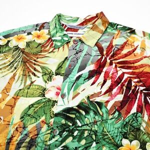 Jams World‎ Shirt Mens Large Multicolor Hawaiian Art Print Floral Na Pali Resort